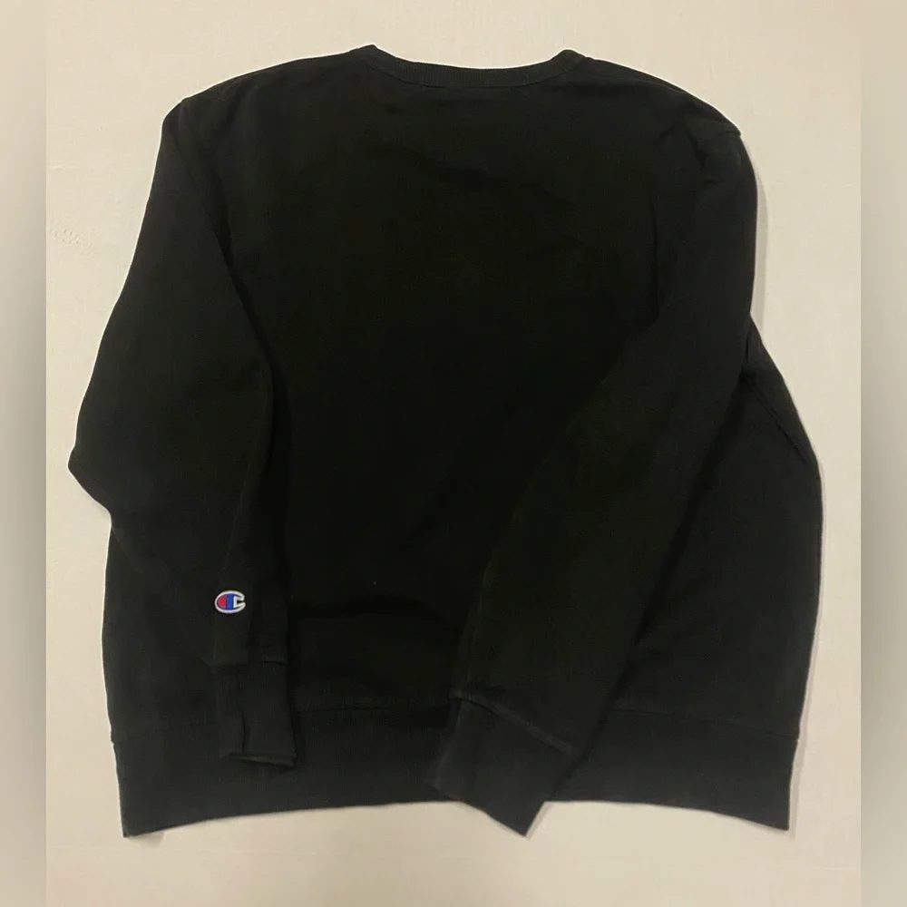 Champion Men's Black Crewneck Oversized Sweatshirt Size Large